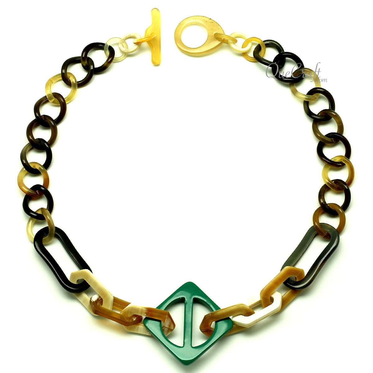 Horn & Lacquer Chain Necklace #12797 - HORN JEWELRY