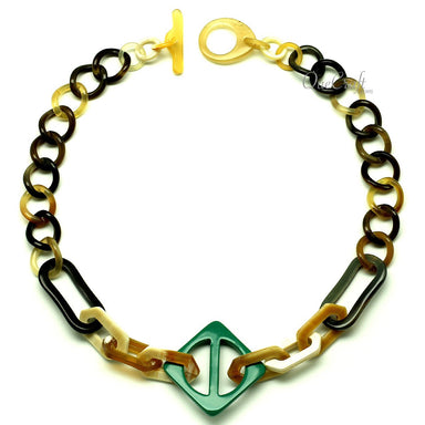 Horn & Lacquer Chain Necklace #12797 - HORN JEWELRY