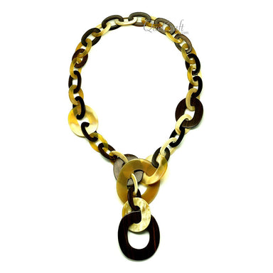 Ebony & Horn Chain Necklace #12812 - HORN JEWELRY