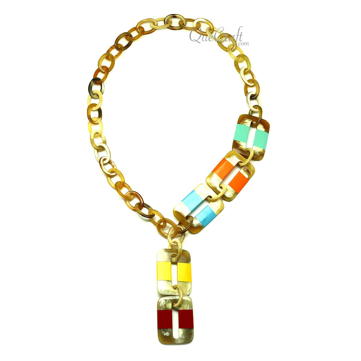 Horn & Lacquer Chain Necklace #12848 - HORN JEWELRY