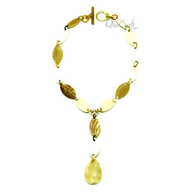 Bone & Horn Chain Necklace #12943 - HORN JEWELRY