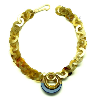 Horn & Lacquer Chain Necklace #13058 - HORN JEWELRY