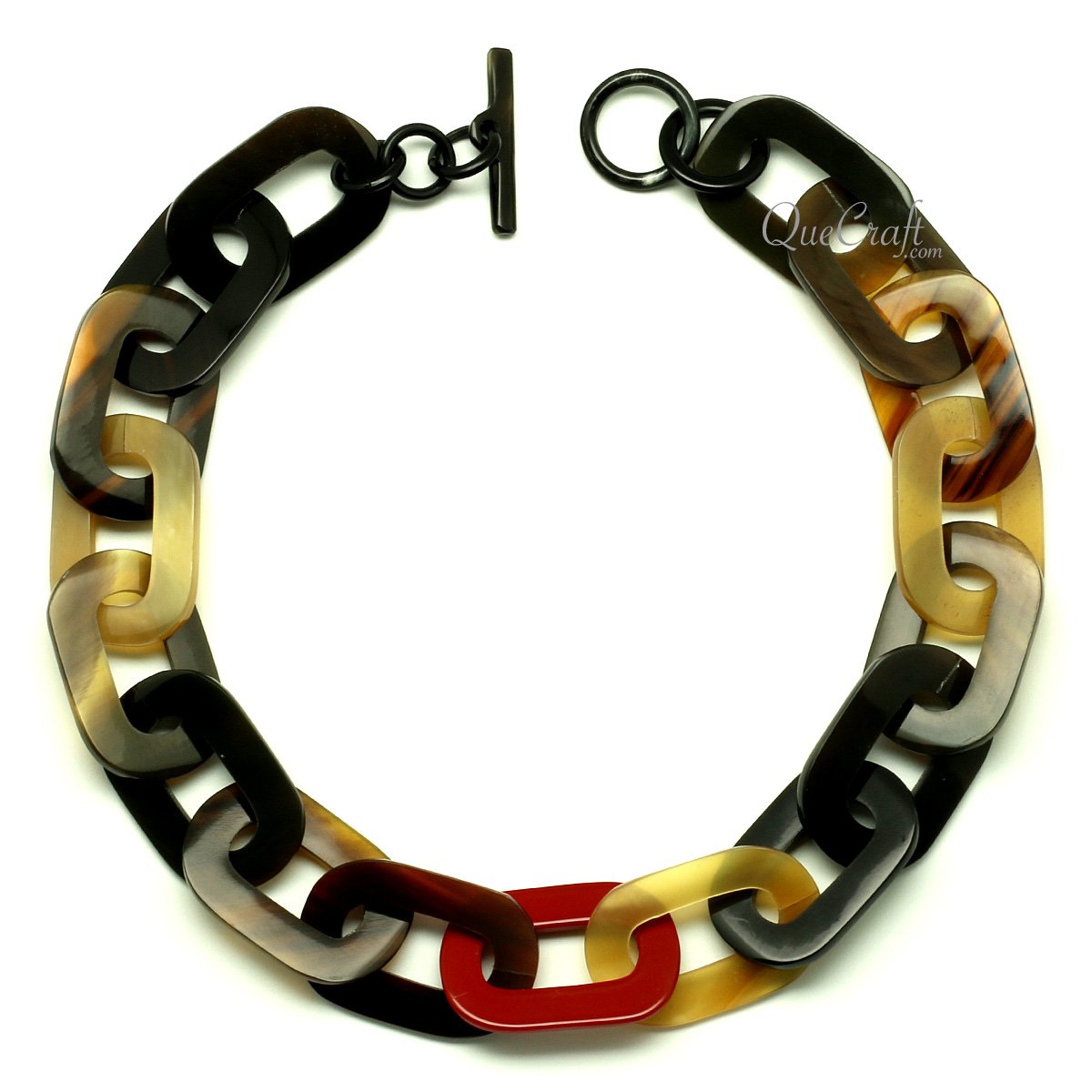 Horn & Lacquer Chain Necklace #13062 - HORN JEWELRY