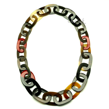 Horn & Lacquer Chain Necklace #13066 - HORN JEWELRY