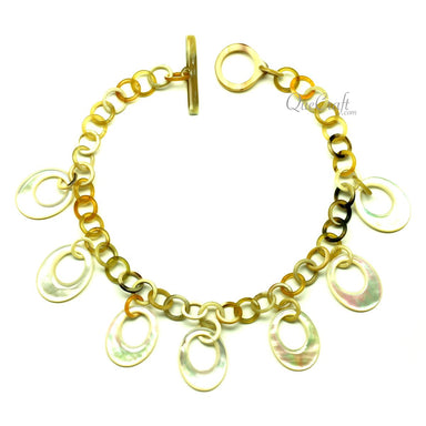MOP & Horn Chain Necklace #13076 - HORN JEWELRY