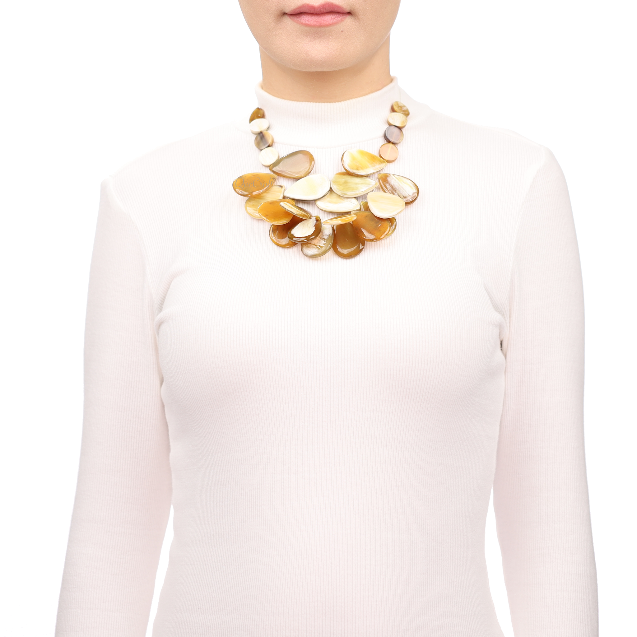 Horn Beaded Necklace #13658 - HORN JEWELRY