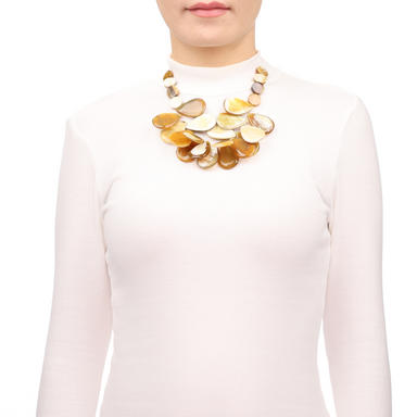 Horn Beaded Necklace #13658 - HORN JEWELRY