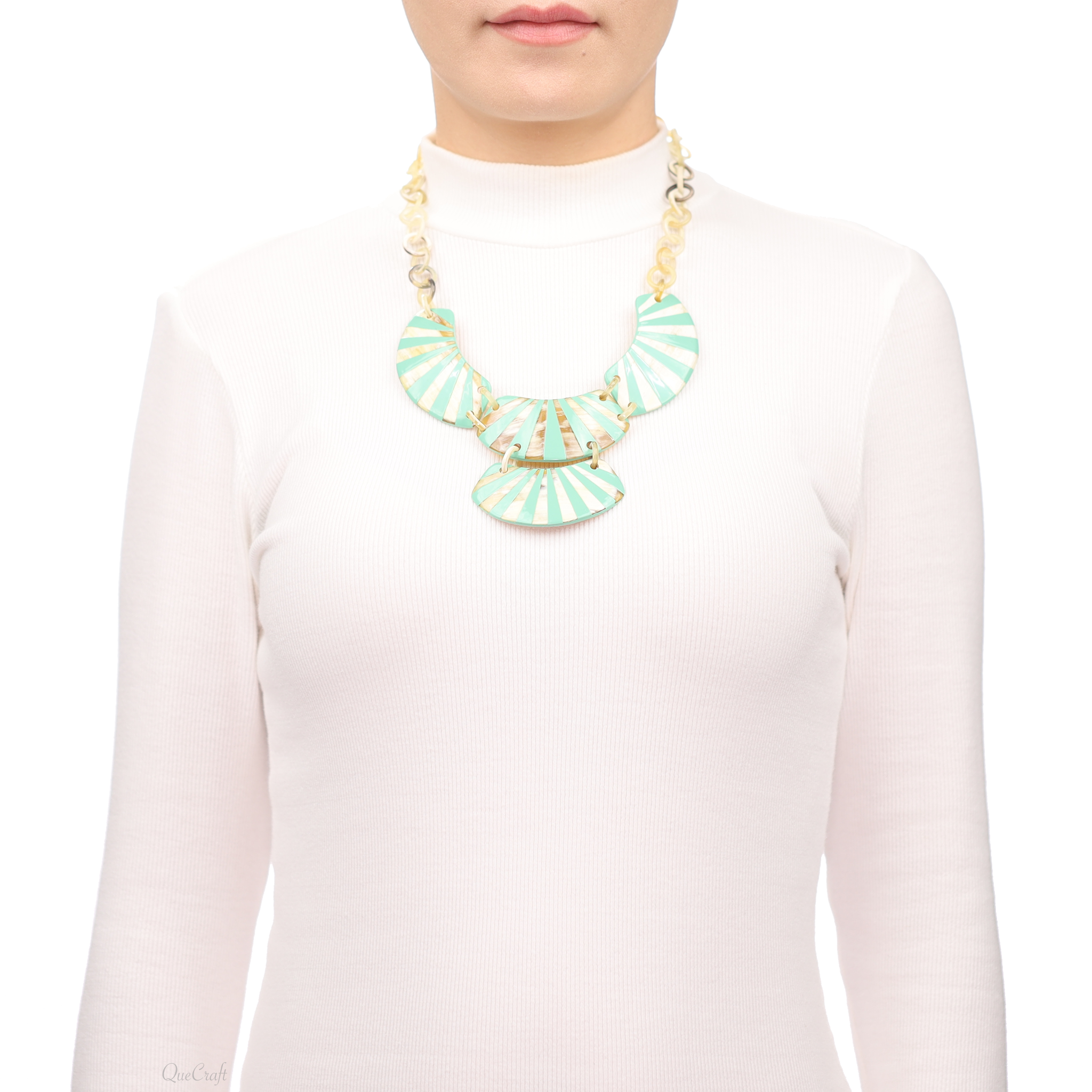 Horn & Lacquer Chain Necklace #13673 - HORN JEWELRY