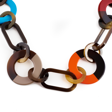 Horn & Lacquer Chain Necklace #14239 - HORN JEWELRY