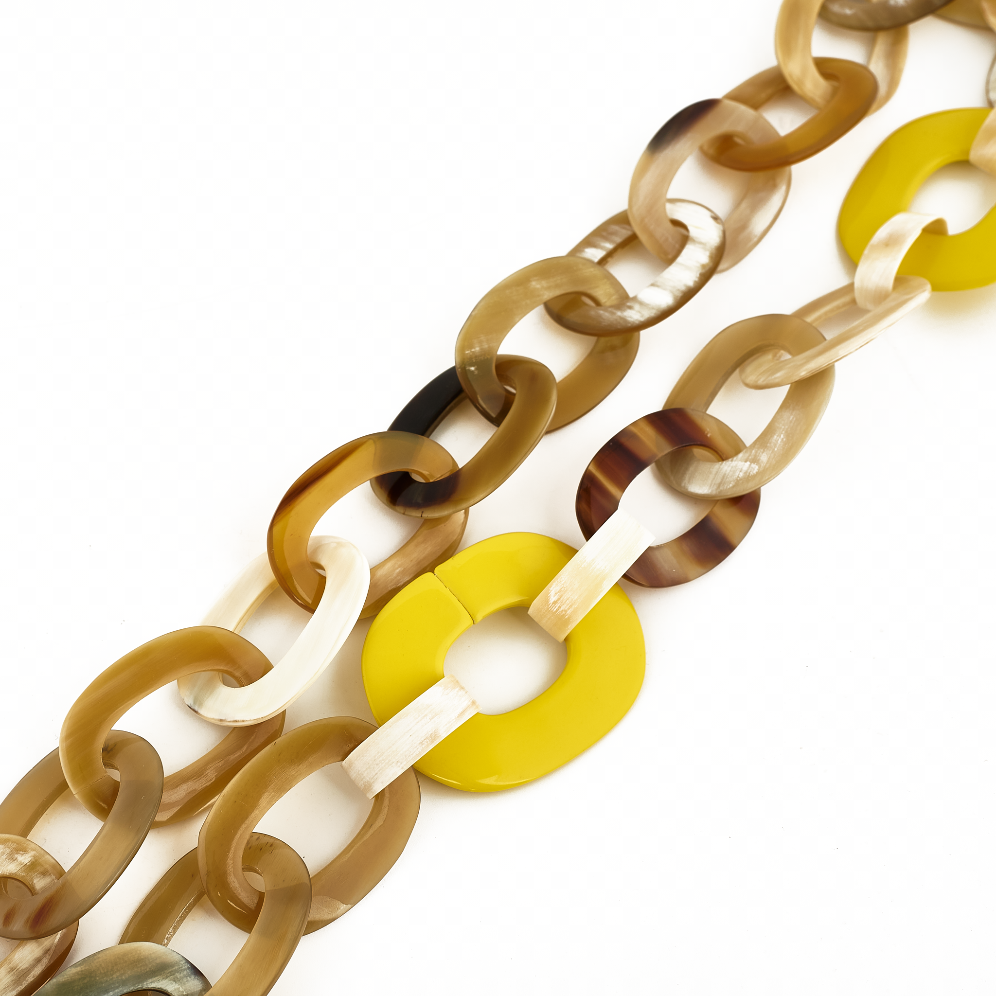Horn & Lacquer Chain Necklace #14240 - HORN JEWELRY