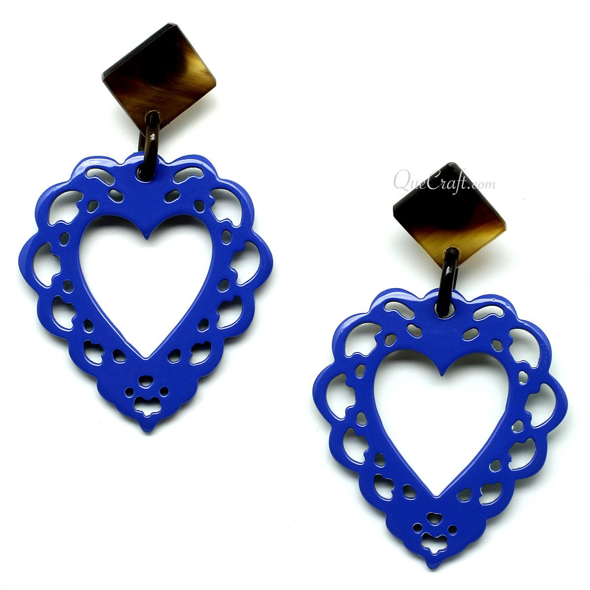 Horn & Lacquer Earrings #11110 - HORN JEWELRY