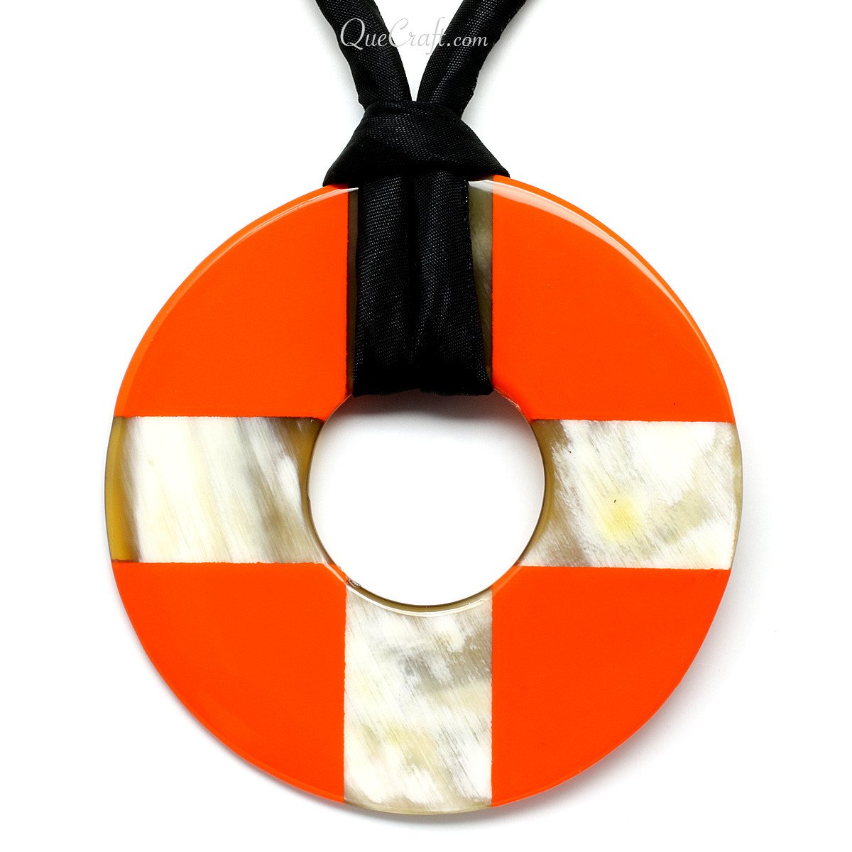 Horn & Lacquer Pendant #11353 - HORN JEWELRY