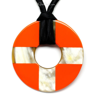Horn & Lacquer Pendant #11353 - HORN JEWELRY