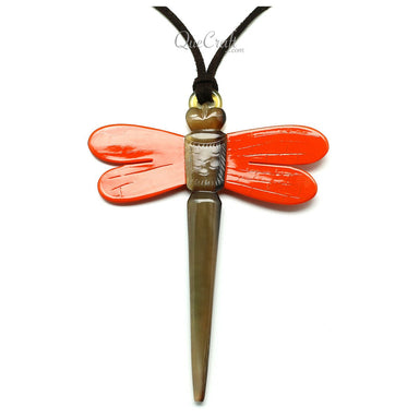 Horn & Lacquer Pendant #11887 - HORN JEWELRY