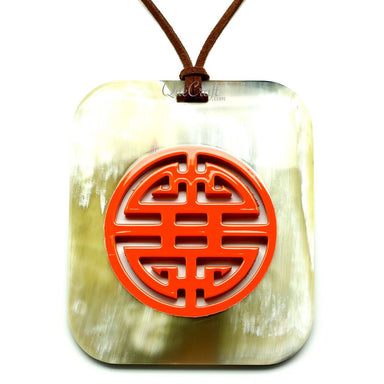 Horn & Lacquer Pendant #12070 - HORN JEWELRY