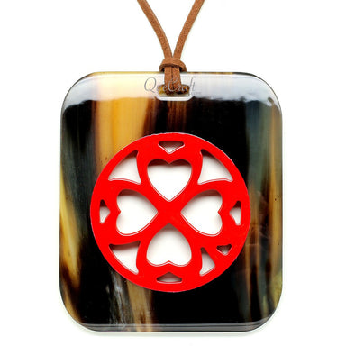 Horn & Lacquer Pendant #12078 - HORN JEWELRY