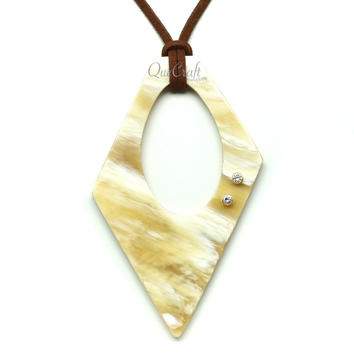 Horn & CZ Pendant #12152 - HORN JEWELRY