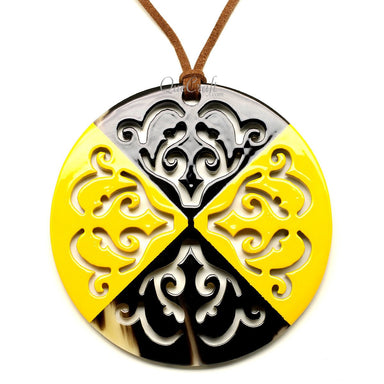 Horn & Lacquer Pendant #12256 - HORN JEWELRY