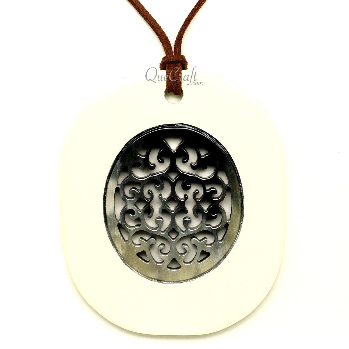 Horn & Lacquer Pendant #12258 - HORN JEWELRY