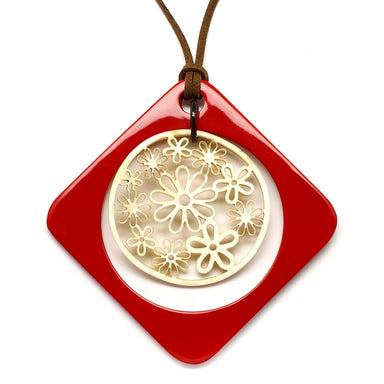 Horn & Lacquer Pendant #12367 - HORN JEWELRY
