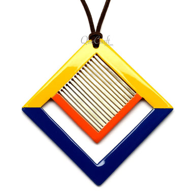 Horn & Lacquer Pendant #12388 - HORN JEWELRY