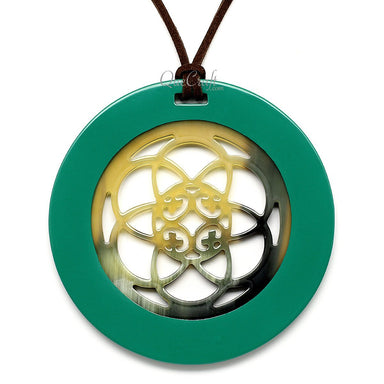 Horn & Lacquer Pendant #12395 - HORN JEWELRY