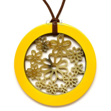 Horn & Lacquer Pendant #12396 - HORN JEWELRY
