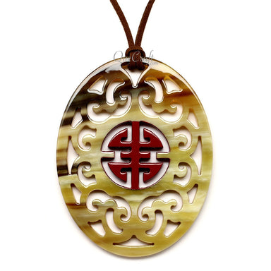 Horn & Lacquer Pendant #12582 - HORN JEWELRY