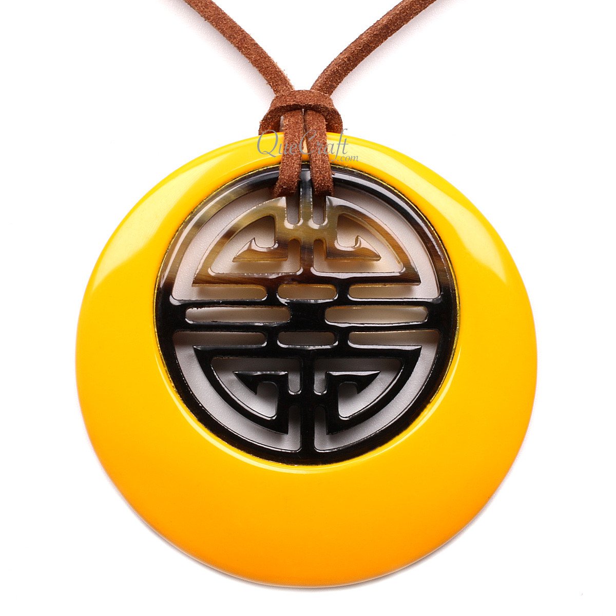 Horn & Lacquer Pendant #12707 - HORN JEWELRY