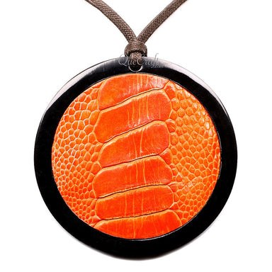 Horn & Leather Pendant #12712 - HORN JEWELRY