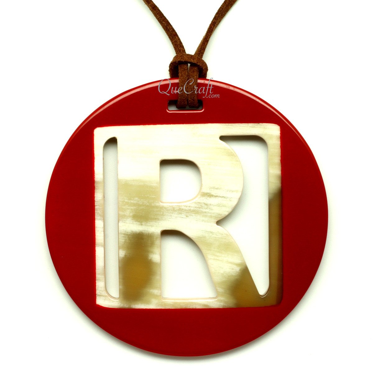 Horn & Lacquer Pendant #12758 - HORN JEWELRY
