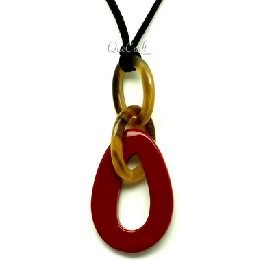 Horn & Lacquer Pendant #13054 - HORN JEWELRY