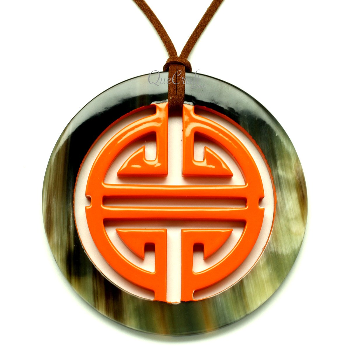 Horn & Lacquer Pendant #13077 - HORN JEWELRY