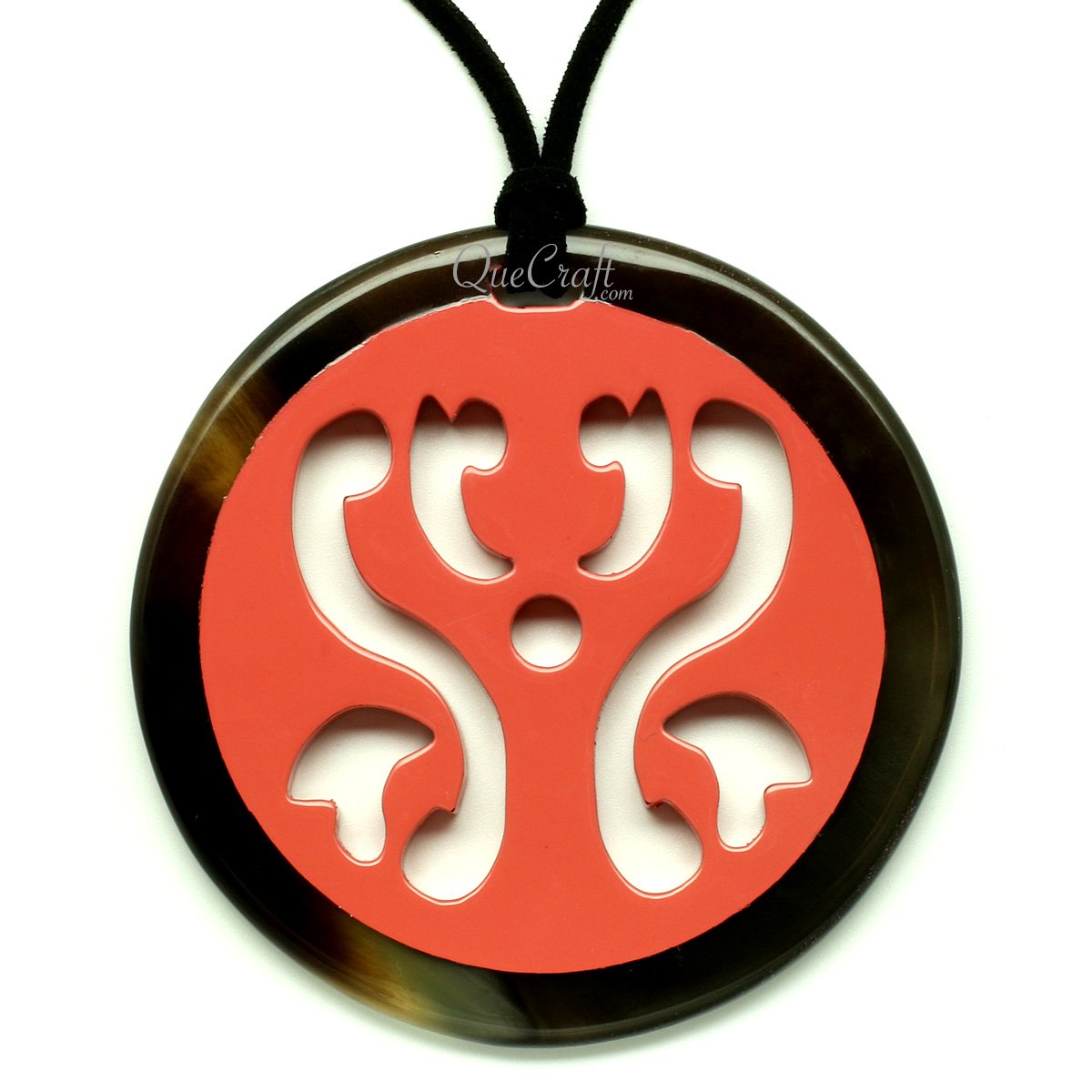Horn & Lacquer Pendant #13089 - HORN JEWELRY