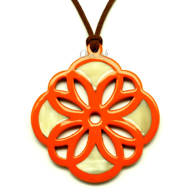 Horn & Lacquer Pendant #13234 - HORN JEWELRY