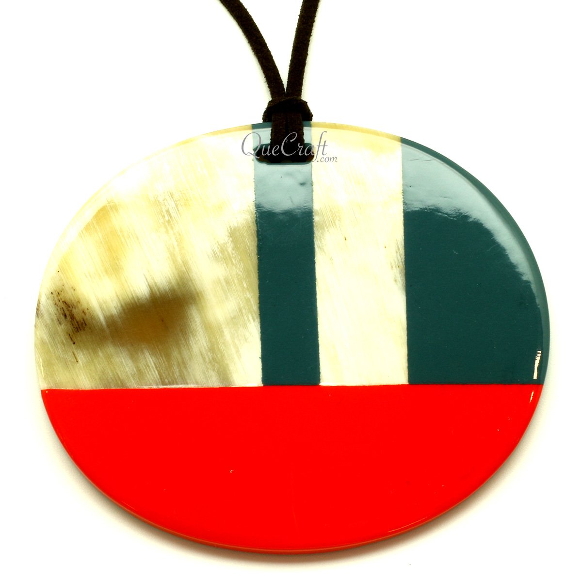Horn & Lacquer Pendant #13428 - HORN JEWELRY