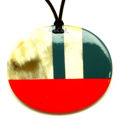 Horn & Lacquer Pendant #13428 - HORN JEWELRY