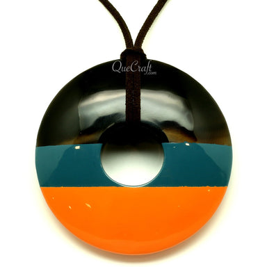 Horn & Lacquer Pendant #13433 - HORN JEWELRY