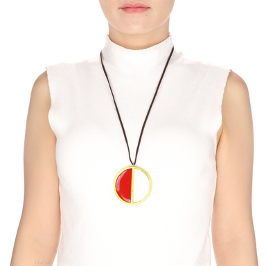 Horn & Lacquer Pendant #13494 - HORN JEWELRY