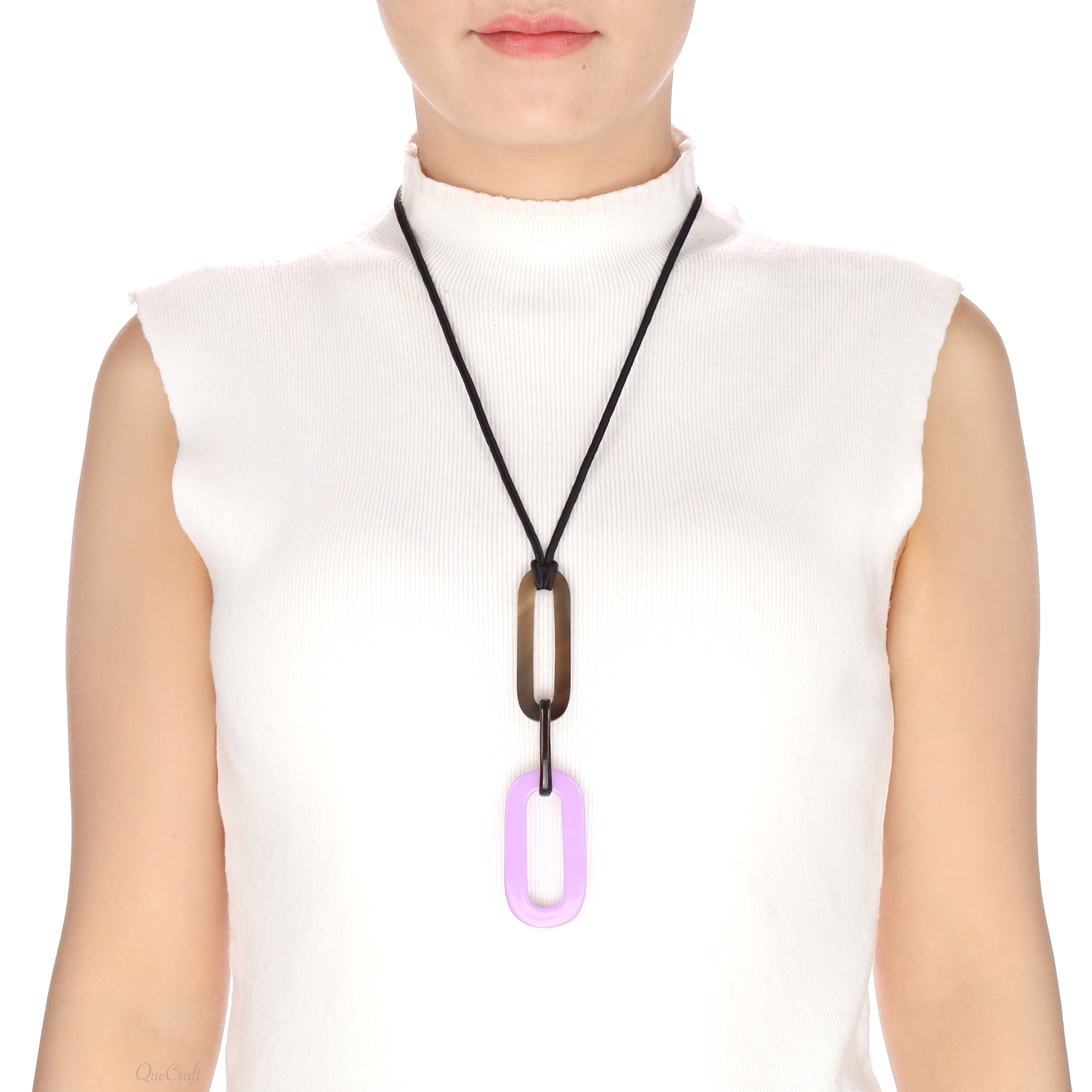 Horn & Lacquer Pendant #13553 - HORN JEWELRY