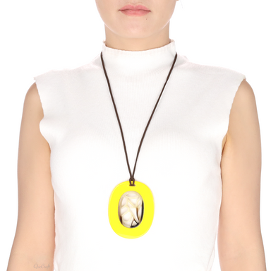 Horn & Lacquer Pendant #13554 - HORN JEWELRY