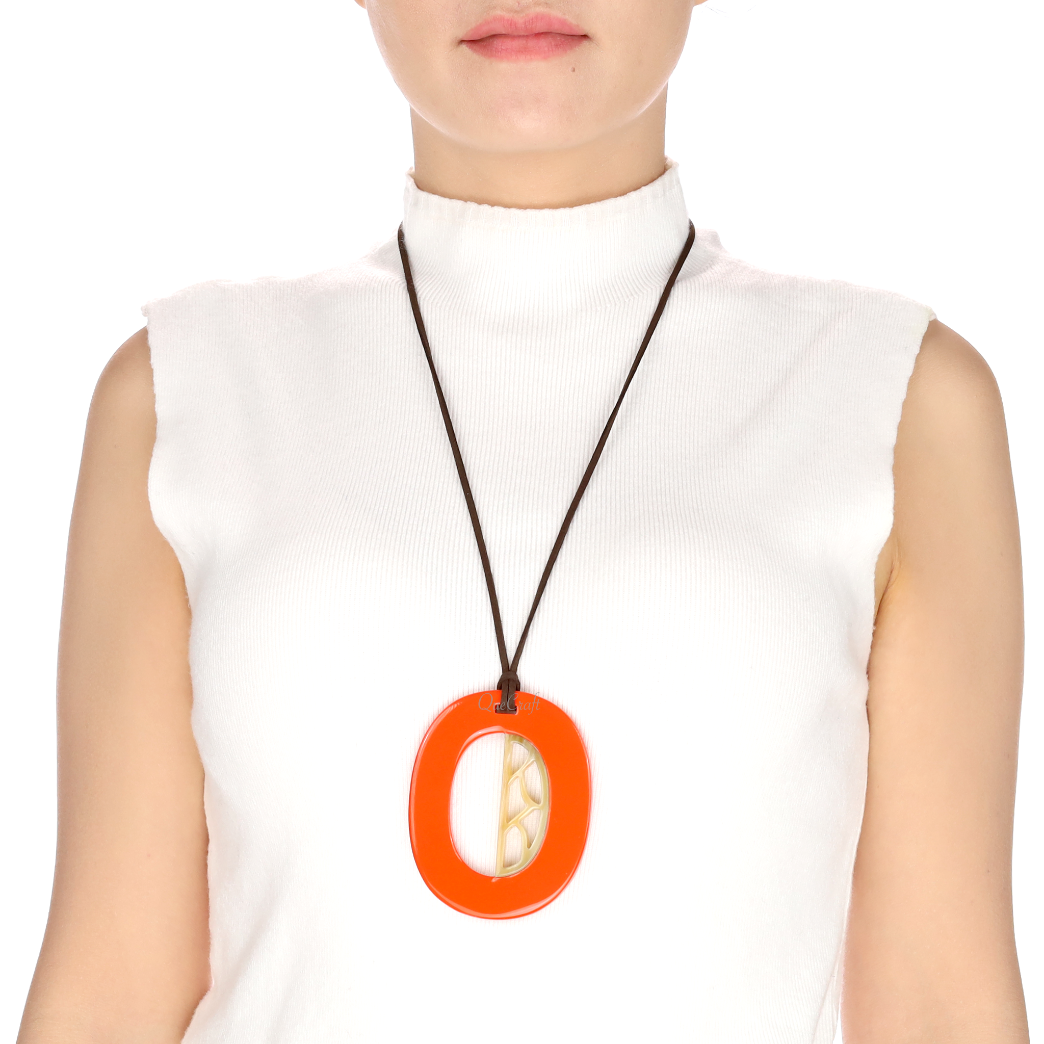 Horn & Lacquer Pendant #13556 - HORN JEWELRY