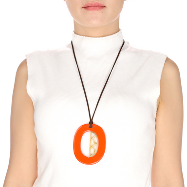 Horn & Lacquer Pendant #13556 - HORN JEWELRY