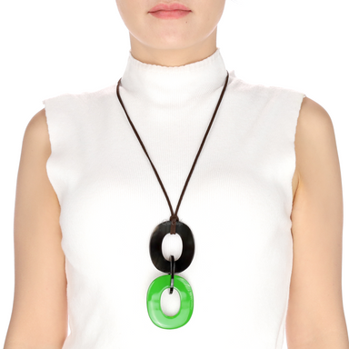 Horn & Lacquer Pendant #13558 - HORN JEWELRY