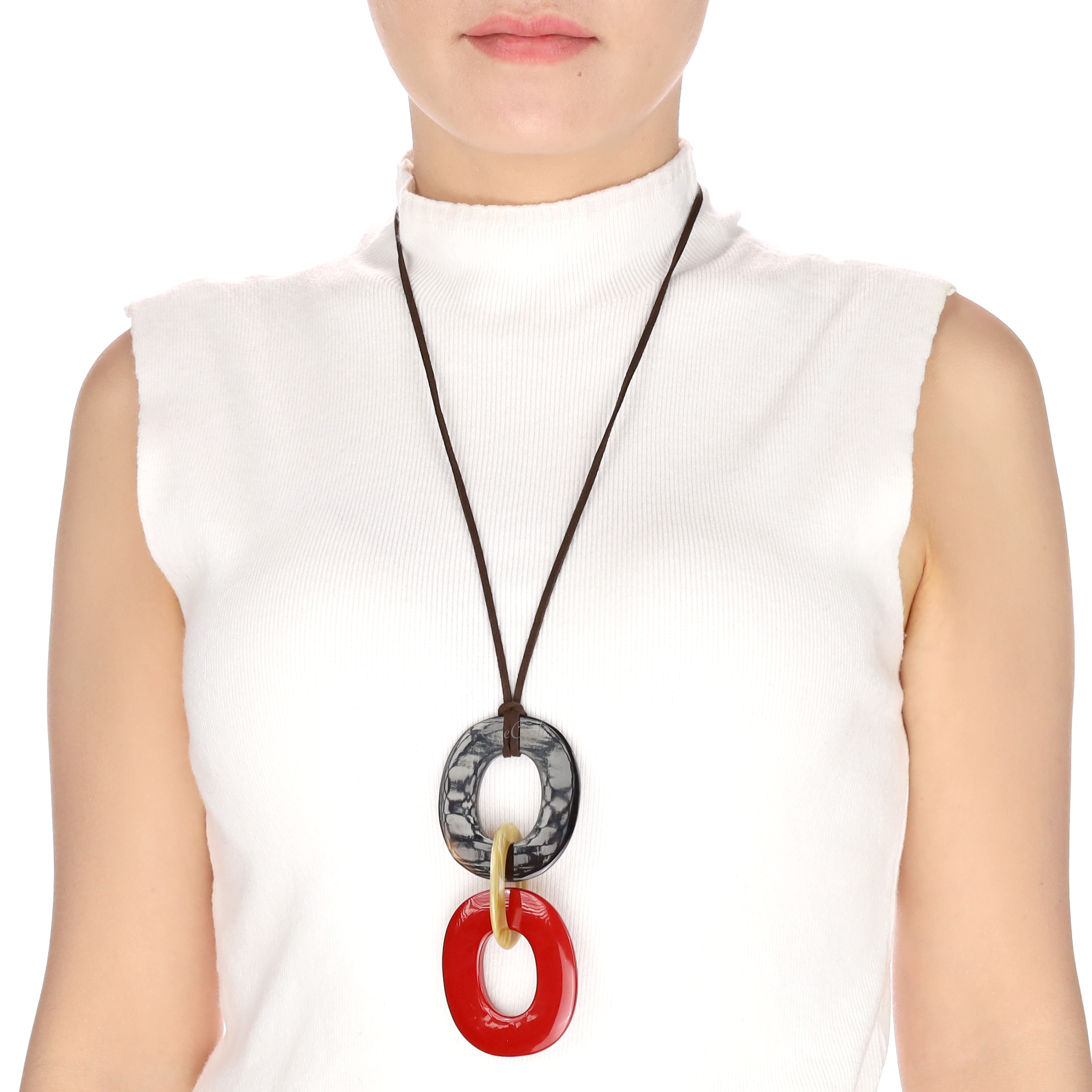 Horn & Lacquer Pendant #13559 - HORN JEWELRY