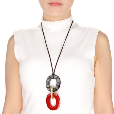Horn & Lacquer Pendant #13559 - HORN JEWELRY