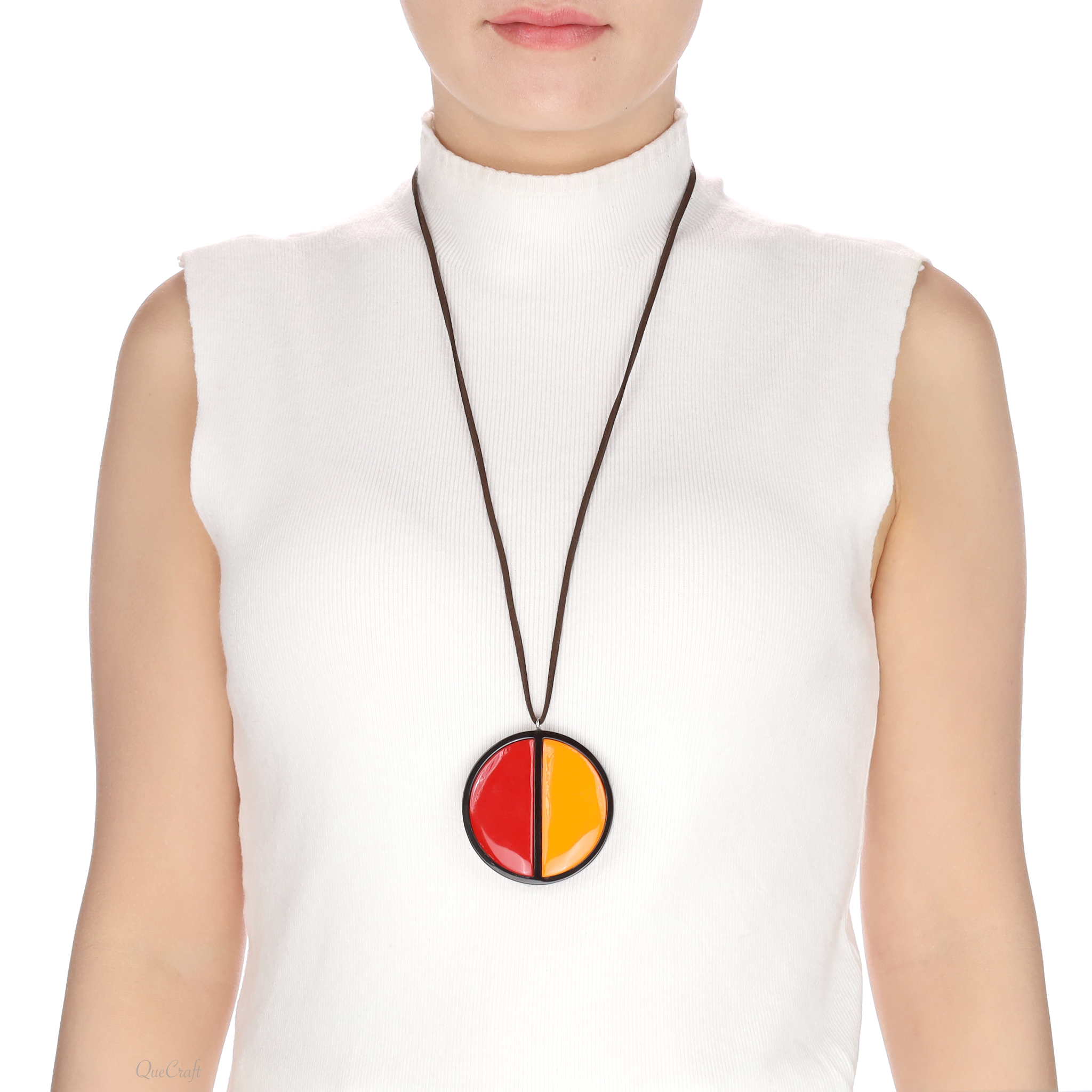 Horn & Lacquer Pendant #13562 - HORN JEWELRY