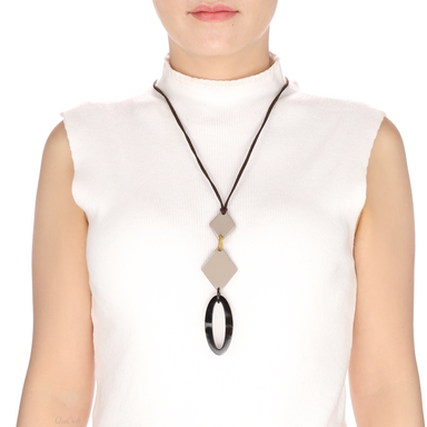 Horn & Lacquer Pendant #13565 - HORN JEWELRY