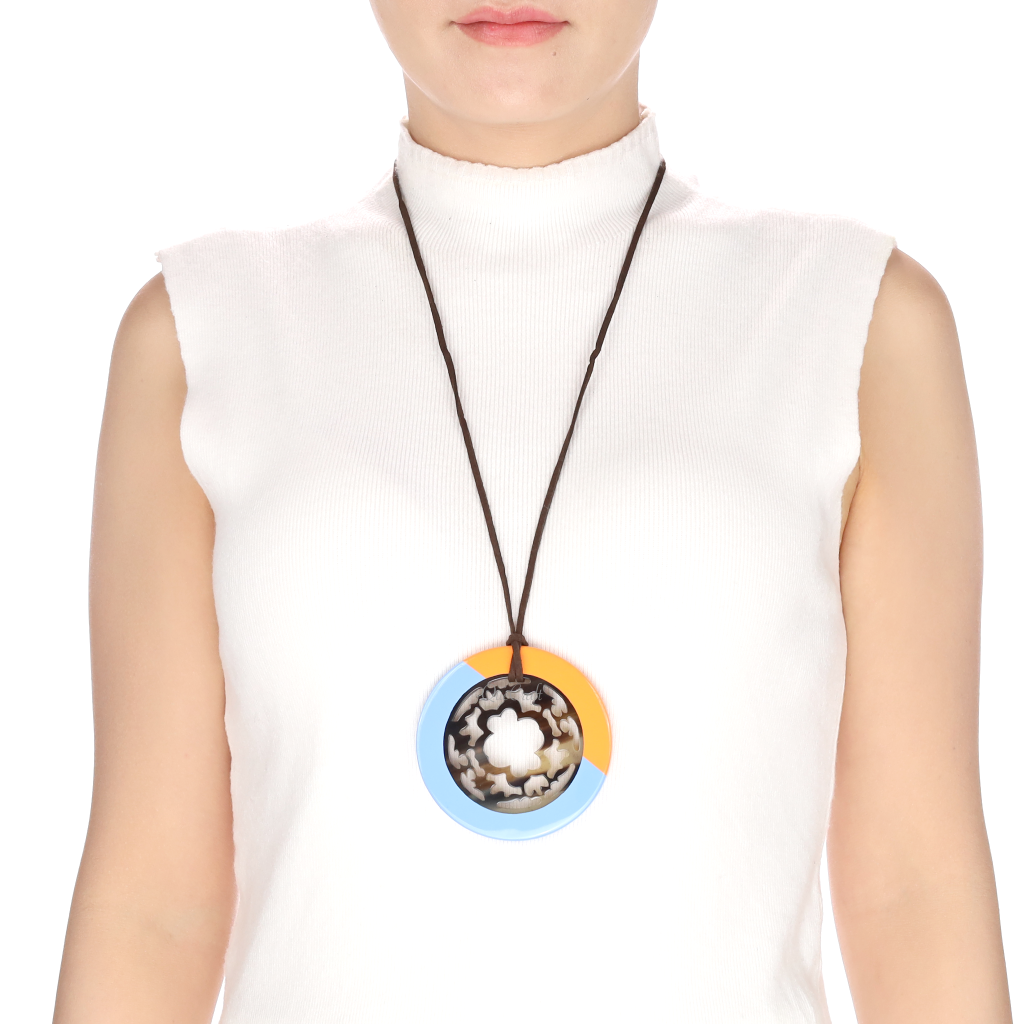 Horn & Lacquer Pendant #13566 - HORN JEWELRY
