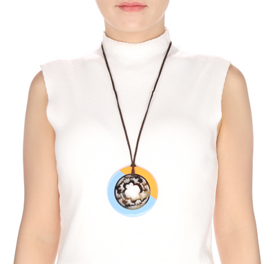 Horn & Lacquer Pendant #13566 - HORN JEWELRY
